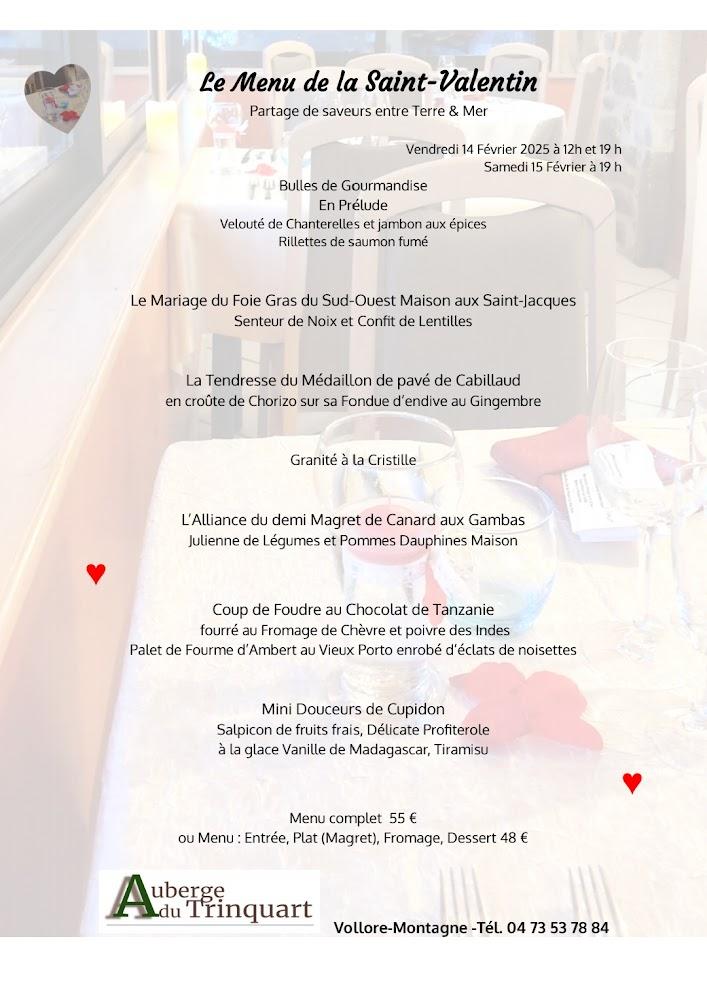 AUBERGE DU TRINQUART - Menu Image 1