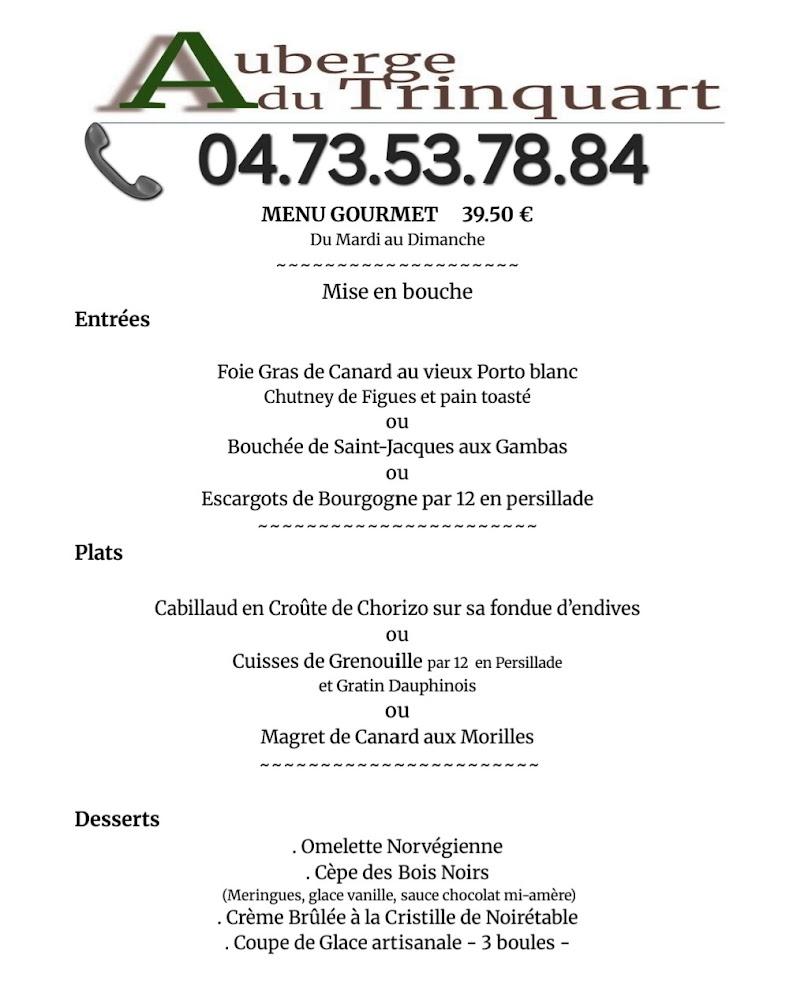 AUBERGE DU TRINQUART - Menu Image 3